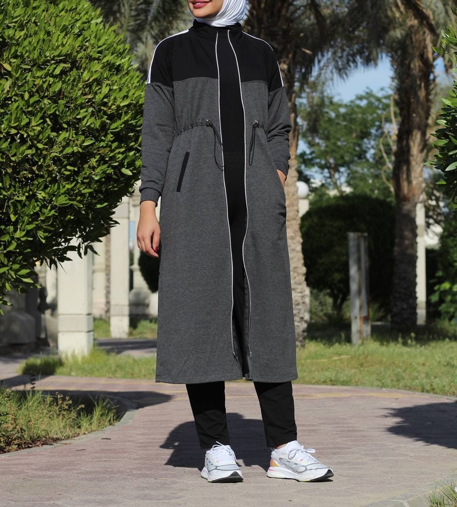 Sportware Long  Gray Jacket with Black Trouser - 2 Pcs