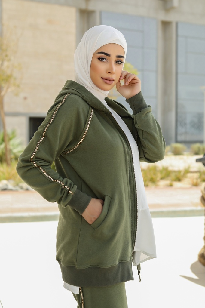 Green Jacket with Trouser Set - 2 Pcs