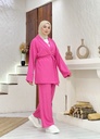 Fuchsia Jacket With Pants and White Blouse - 3 Pieces