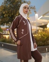 Brown Jacket With Pants and White Blouse - 3 Pieces