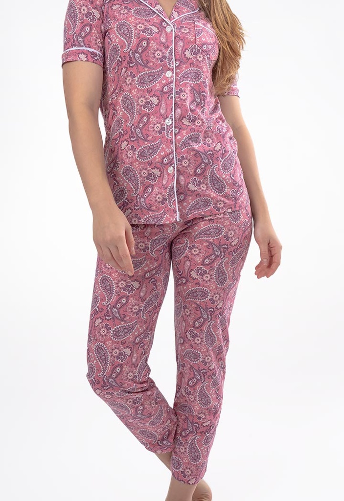 Printed Pink Pajamas Set