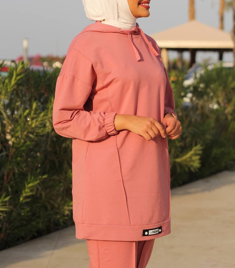 Sportwear Pink Jacket with Trouser Set - 2 Pcs