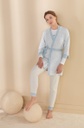White Top and Blue Robe With Trouser