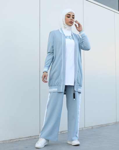 Baby Blue Jacket With Pants - 3 Pieces